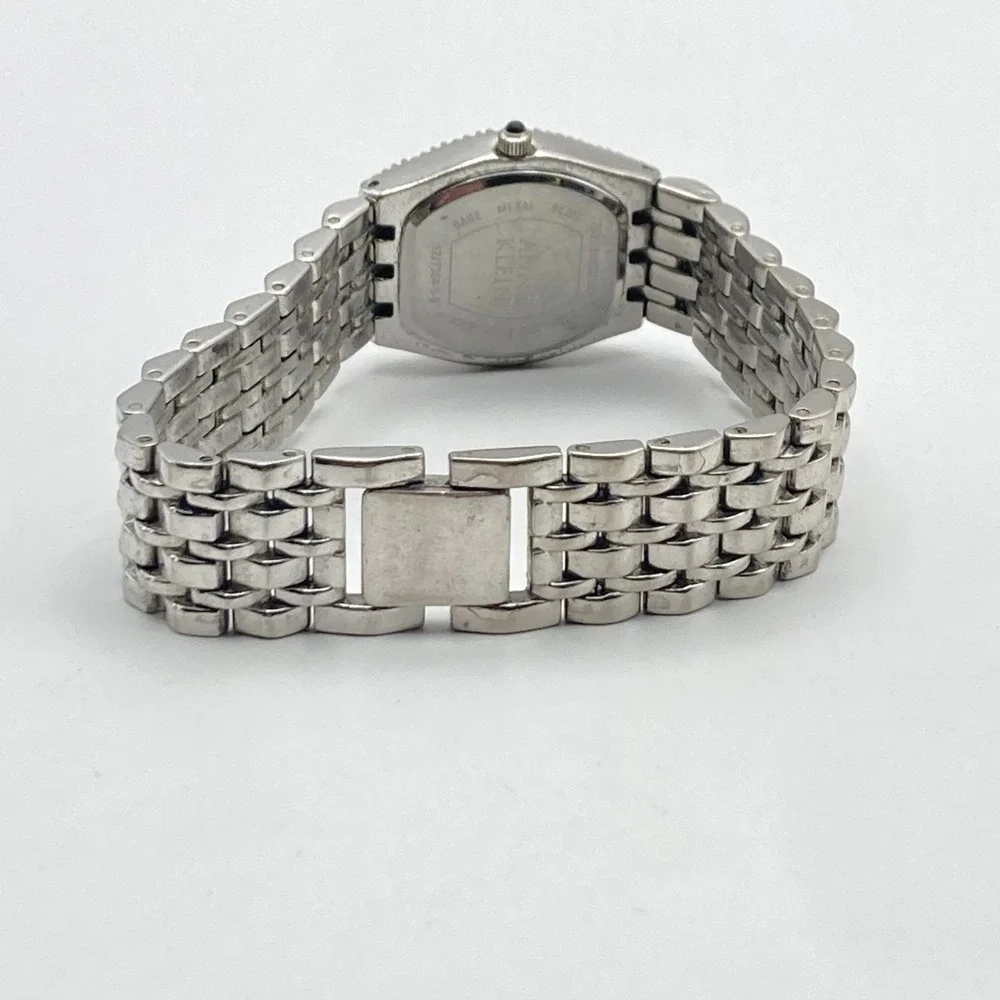 Anne Klein Diamond Womens Watch 23mm Silver Tone MOP Dial Swiss New Battery 6.5